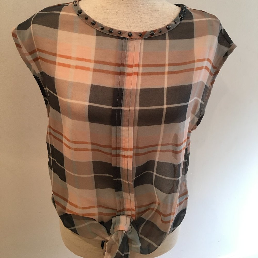 Next (UK) Burnout Cap Sleeve Top